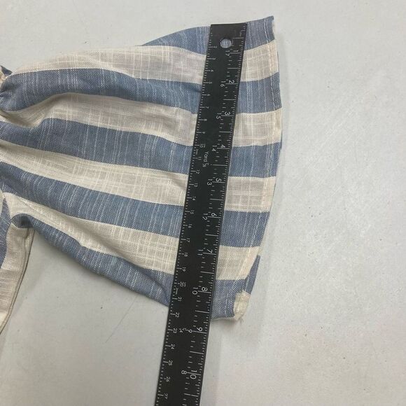 LOVE IN Women’s Off/On Shoulder Top Blue & White Striped Size Small Oversized - Picture 7 of 11